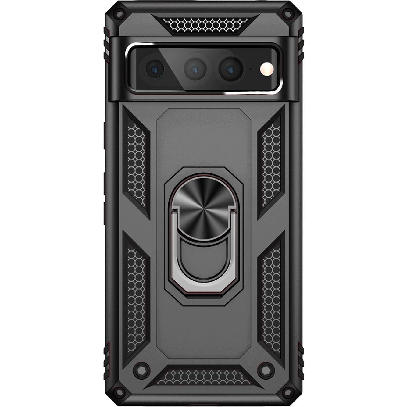Front. SaharaCase - Military Kickstand Series with Belt Clip Case for Google Pixel 7 Pro - Black.
