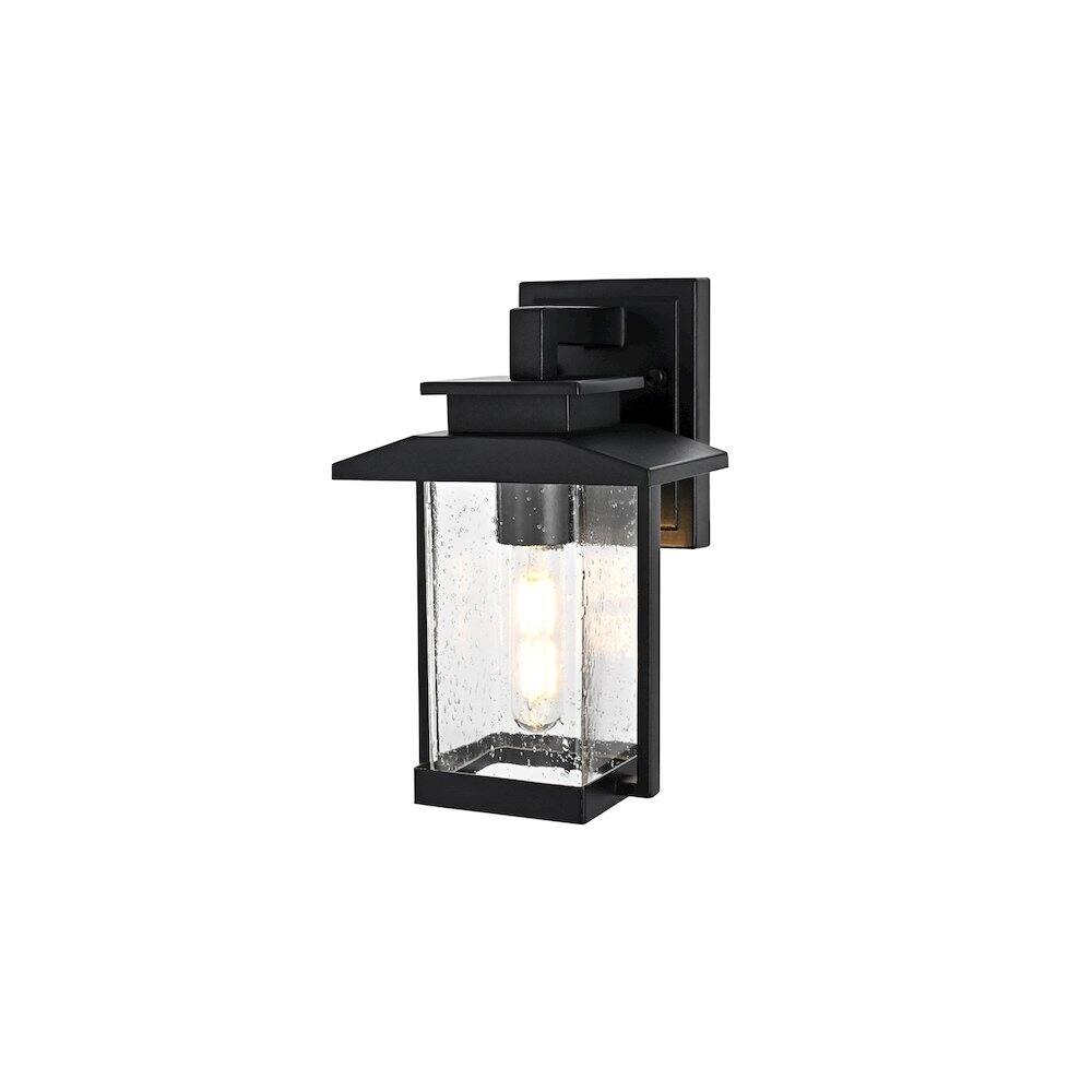 Angle. Elegant Lighting - Tioga 7 inch Outdoor Pendant in Black - Black.