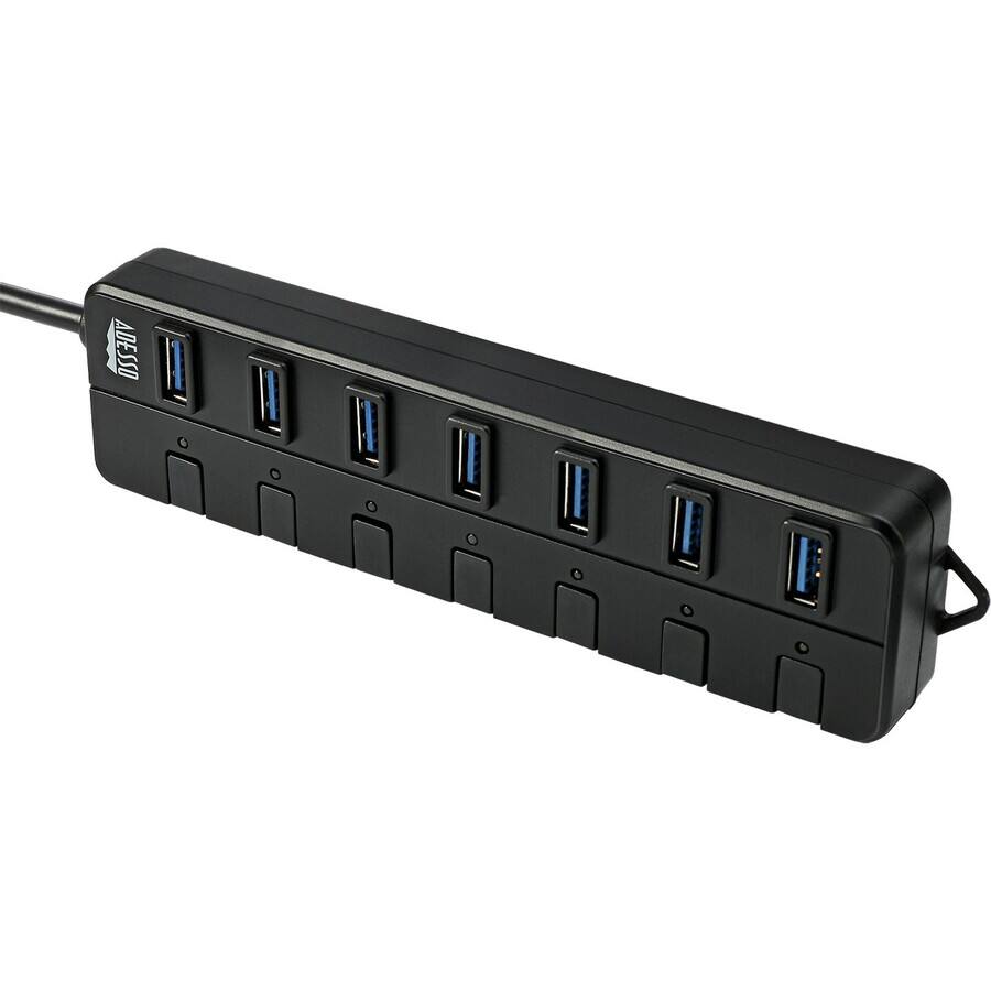 Alt View 5. Adesso - Adesso 7-ports USB 3.0 Hub with 5V2A Power Adaptor - USB - External - 7 USB Port(s) - 7 USB 3.0 Port(s) - PC, Mac - Black,Gray.