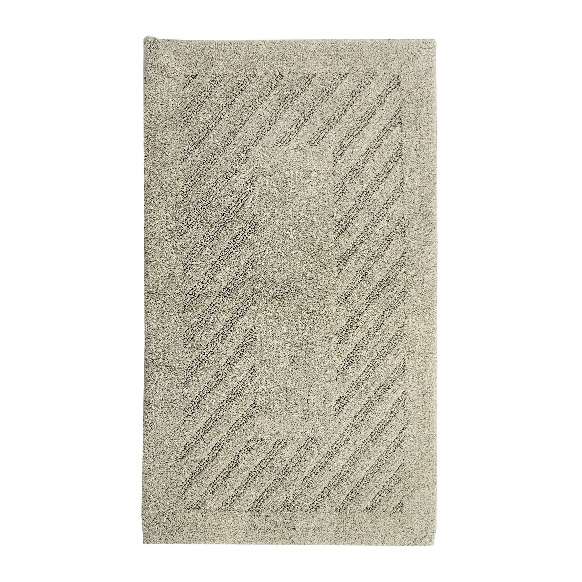 Angle. Knightsbridge - Knightsbridge Sage Diagonal Racetrack 100% Cotton Reversible Bath Rug - Sage.
