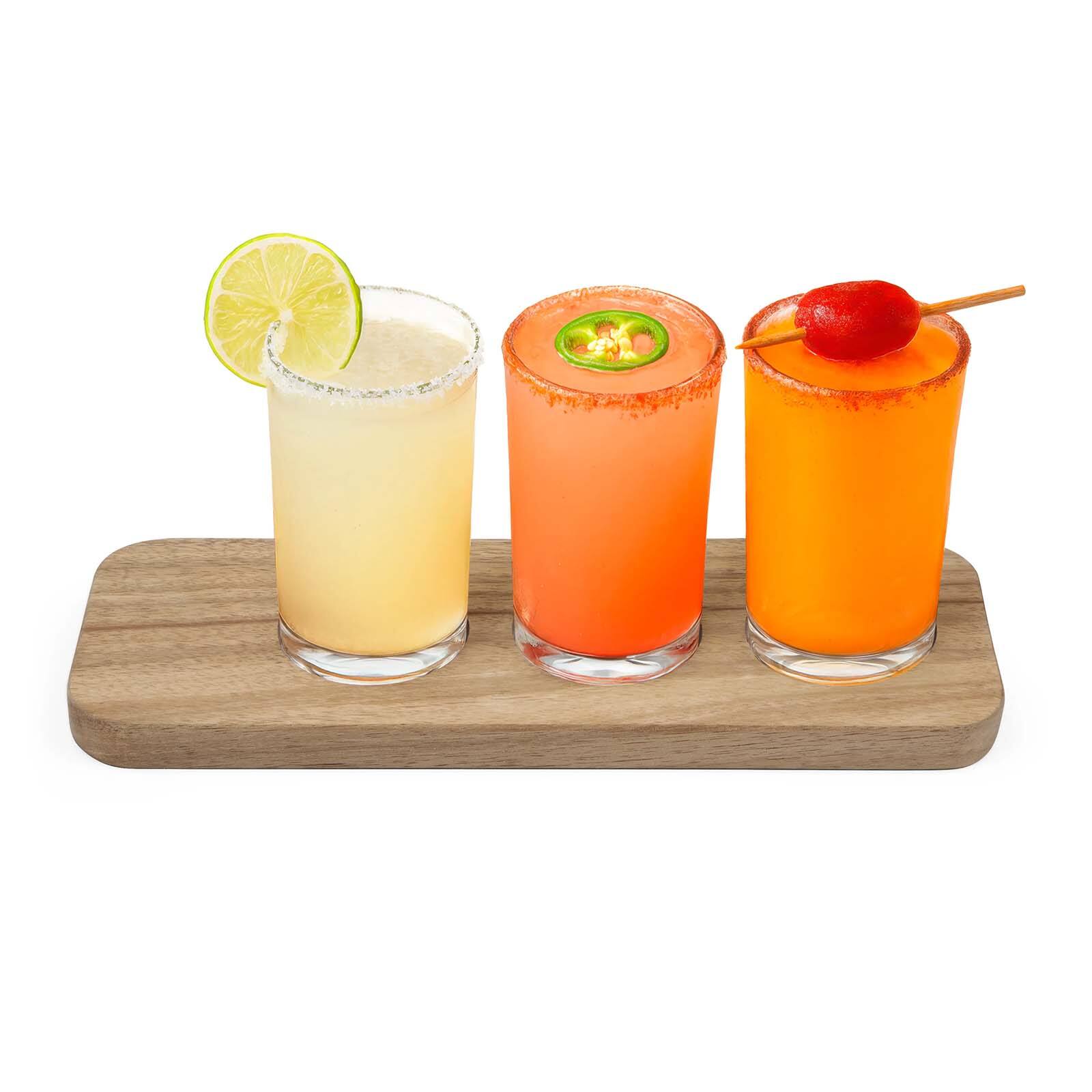 Alt View 2. Final Touch - 4 Piece Margarita and Frozen Drink Flight Tasting Set - Brown.