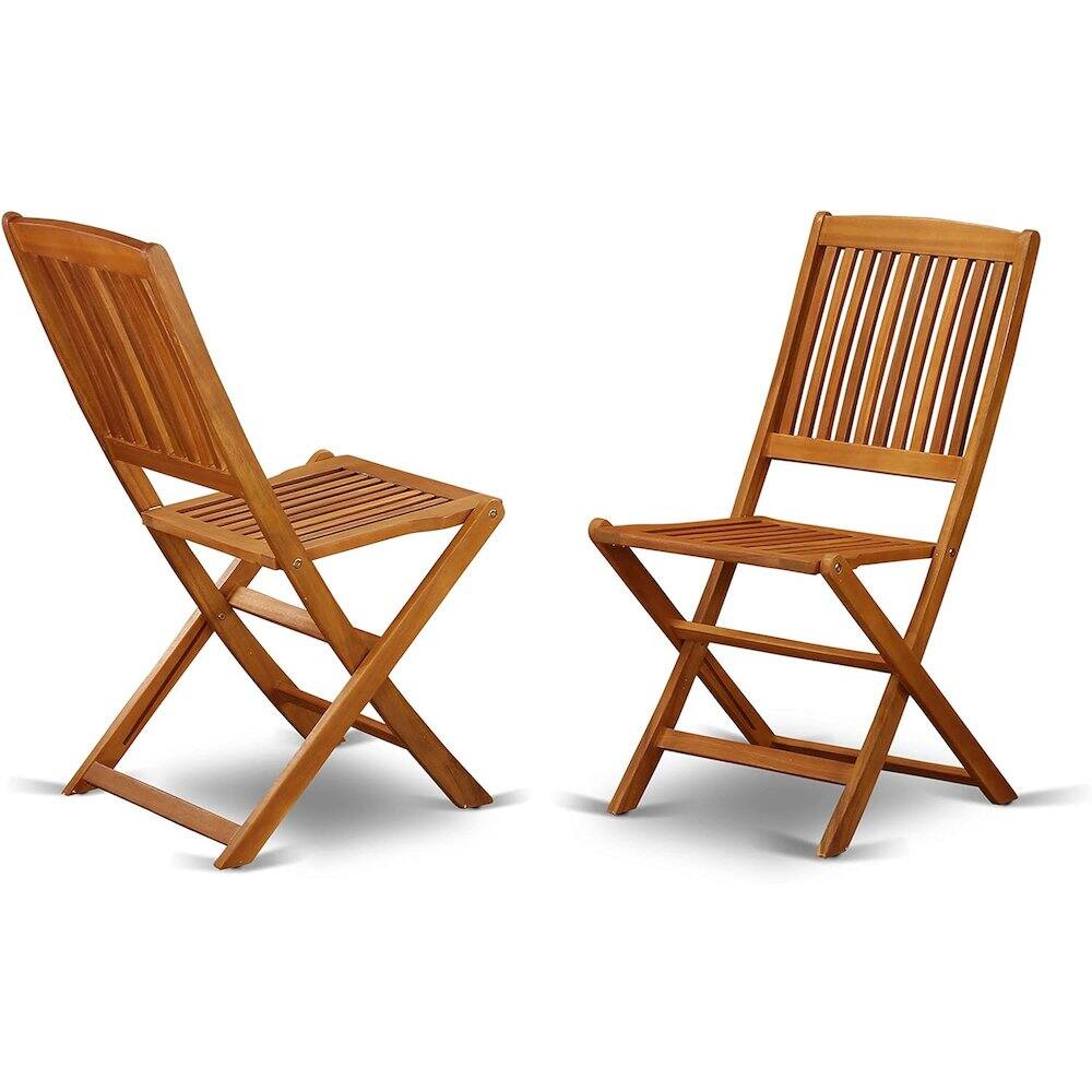 Back. East West Furniture - AECM7CWNA - 7 Piece Excellent Outdoor Patio Set-Beautiful Wooden Folding Table with 6 Arm Less Outdoor Chairs- Natural - Natural Oil.