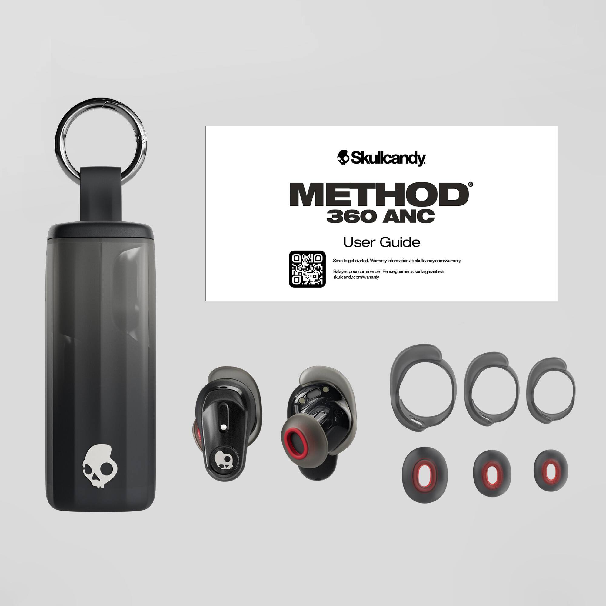 Skullcandy METHOD 360 ANC User Guide

Scan to get started. Warranty information at skullcandy.com/warranty
Baillez pour commencer. Renseignements sur la garantie à skullcandy.com/warranty