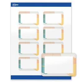 Avery - Labels, 2" x 3", Glossy Color Block/Gold Veins - White