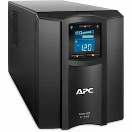 APC - Smart-UPS C, Line Interactive, 1440VA, Tower, 120V, 8x NEMA 5-15R outlets, SmartConnect port, USB and Serial - Black