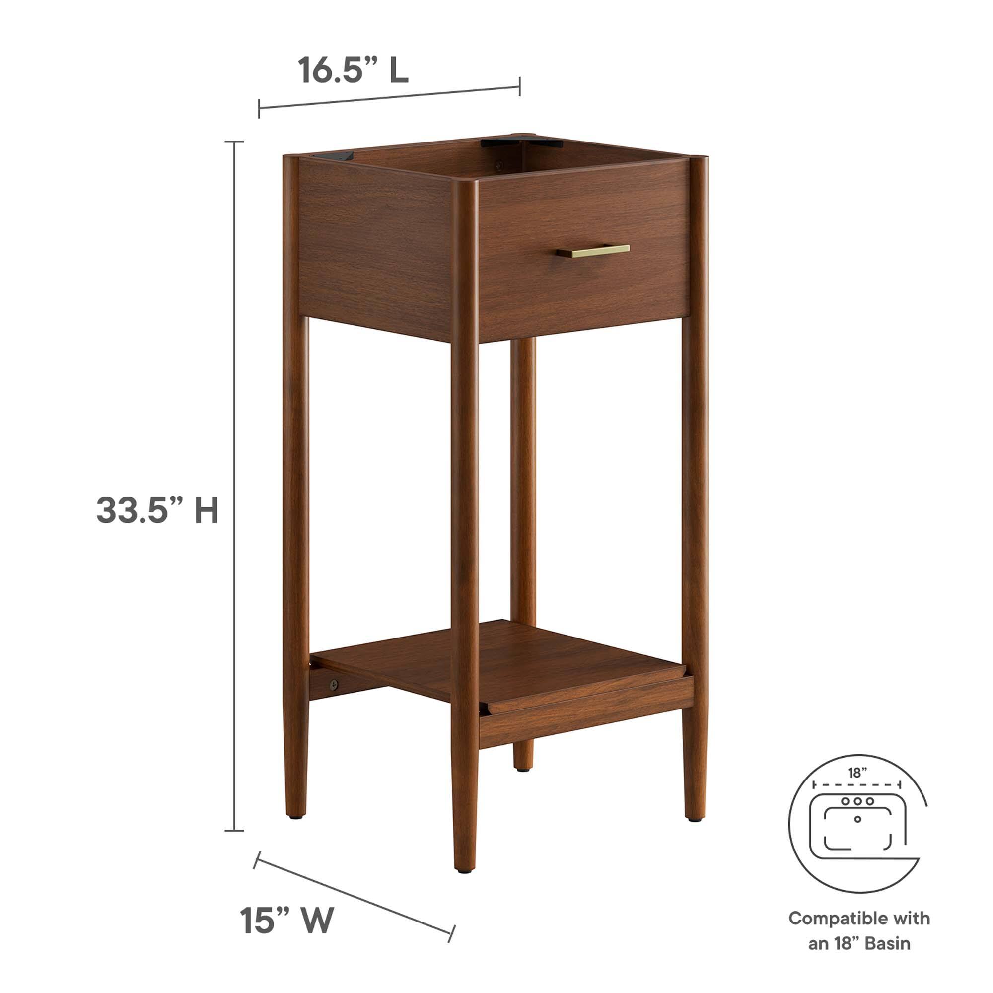 16.5" L  
33.5" H  
15" W  
Compatible with an 18" Basin