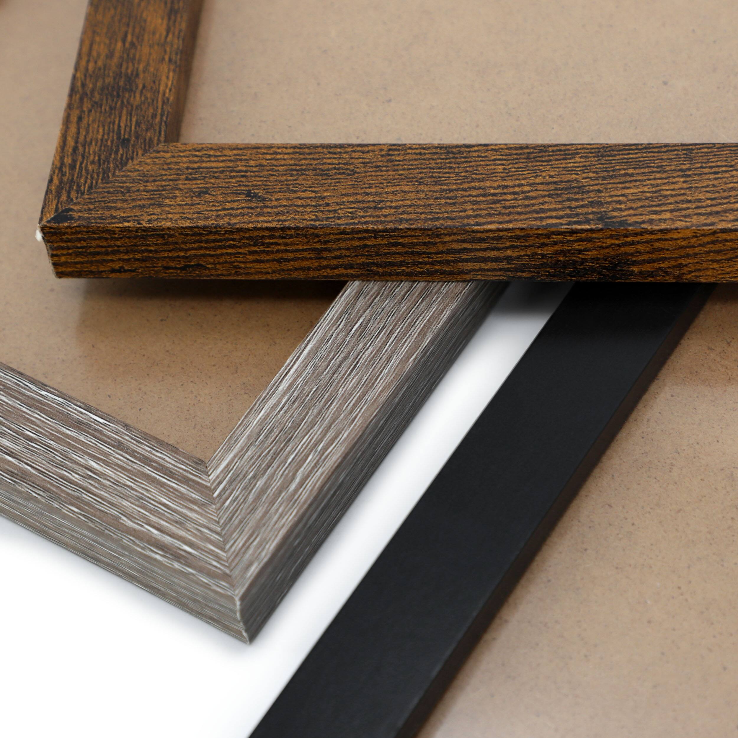 Alt View 4. MegaChef - MegaChef 10 Piece Assorted Wood Picture Frame Set in Black and Brown - Brown.