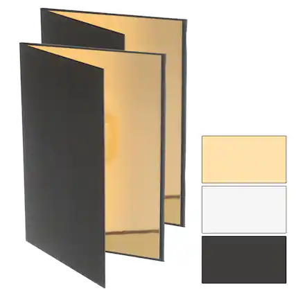 Front. Unique Bargains - 2pcs 11"x8" Light Reflectors 4 in 1 Photography Reflector Cardboard, Foldable & Stable for Still Life Product Food Photo - Silver.