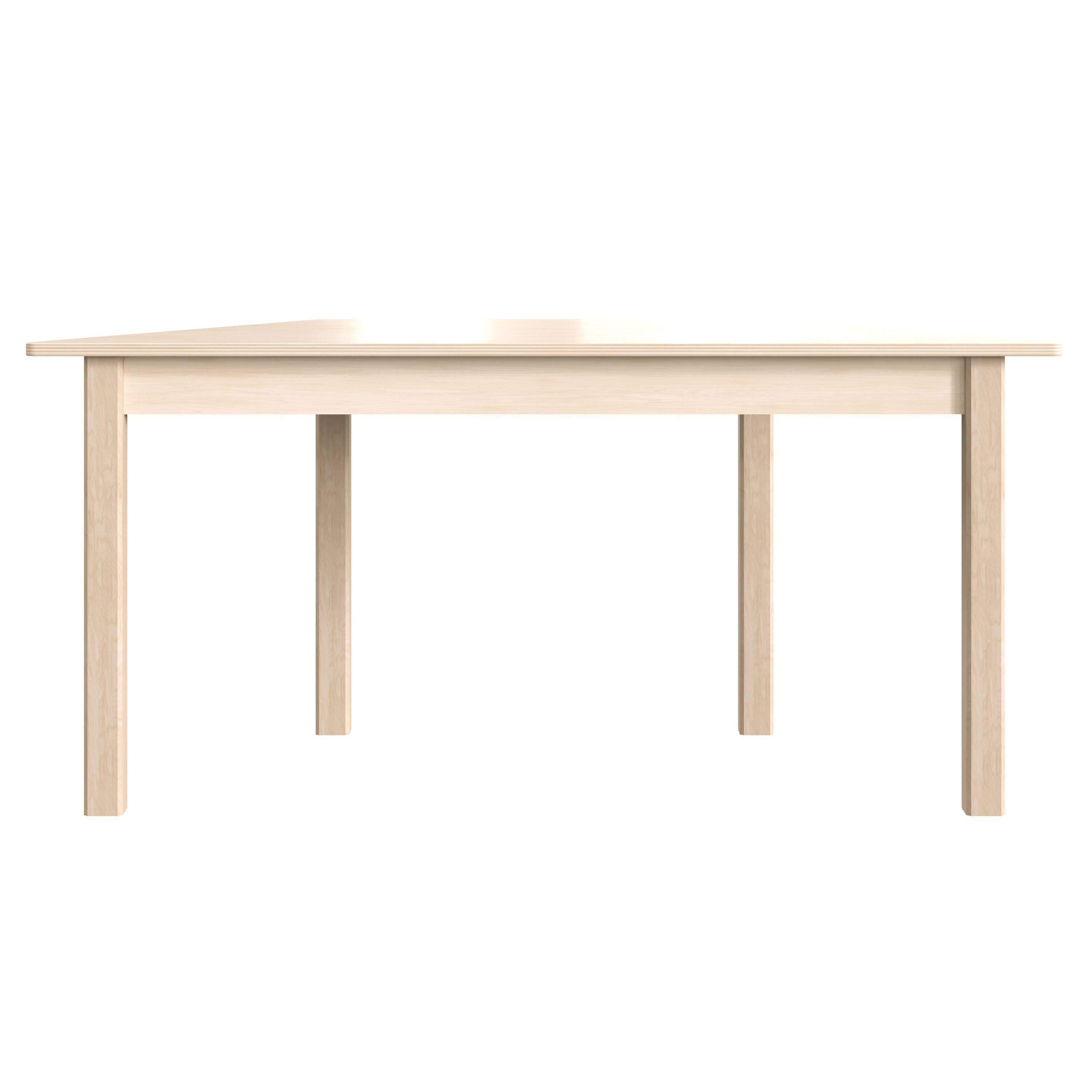 Back. Flash Furniture - Bright Beginnings Commercial Grade Wooden Trapezoid Preschool Classroom Activity Table, (20.75"W x 47.25"D x 21"H), Beec - Natural.