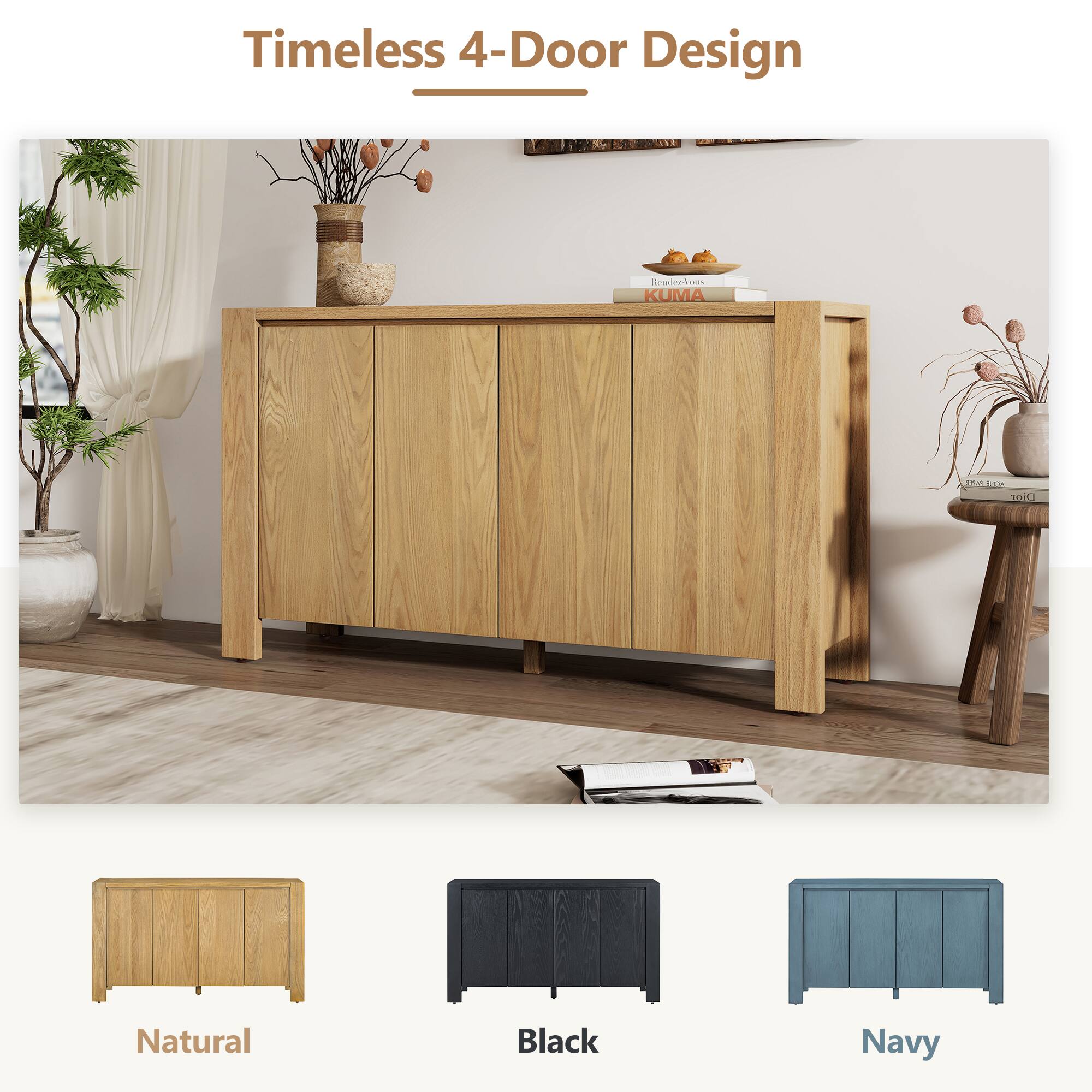 Timeless 4-Door Design

Natural  
Black  
Navy