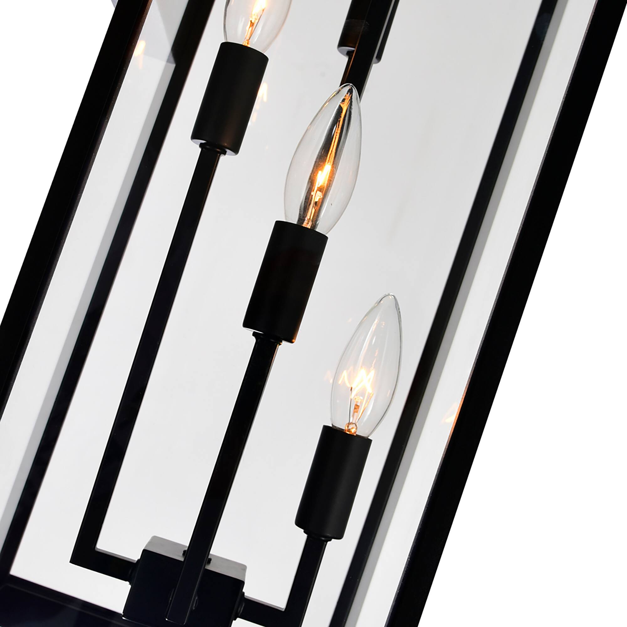 Alt View 1. CWI Lighting - Windsor 4 Light Black Outdoor Wall Light - Black.