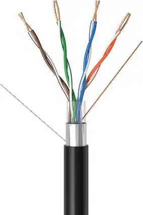Front. Cables Direct Online - Cat5e Outdoor Direct Burial Ethernet Cable FTP 1000ft Bulk Shielded LAN Network Wire 24AWG Waterproof UV Resistant - Black.