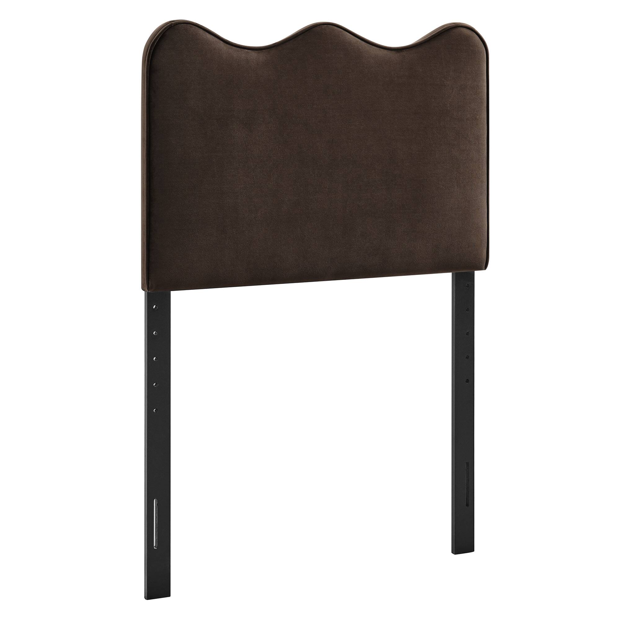 Angle. Modway - Athena Upholstered Headboard by Modway - Chocolate Brown.