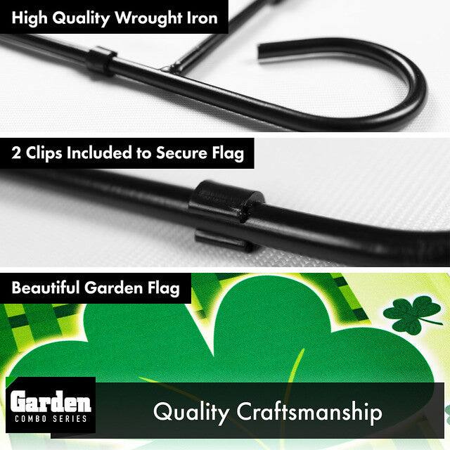 High Quality Wrought Iron

2 Clips Included to Secure Flag

Beautiful Garden Flag

Quality Craftsmanship

Garden COMBO SERIES