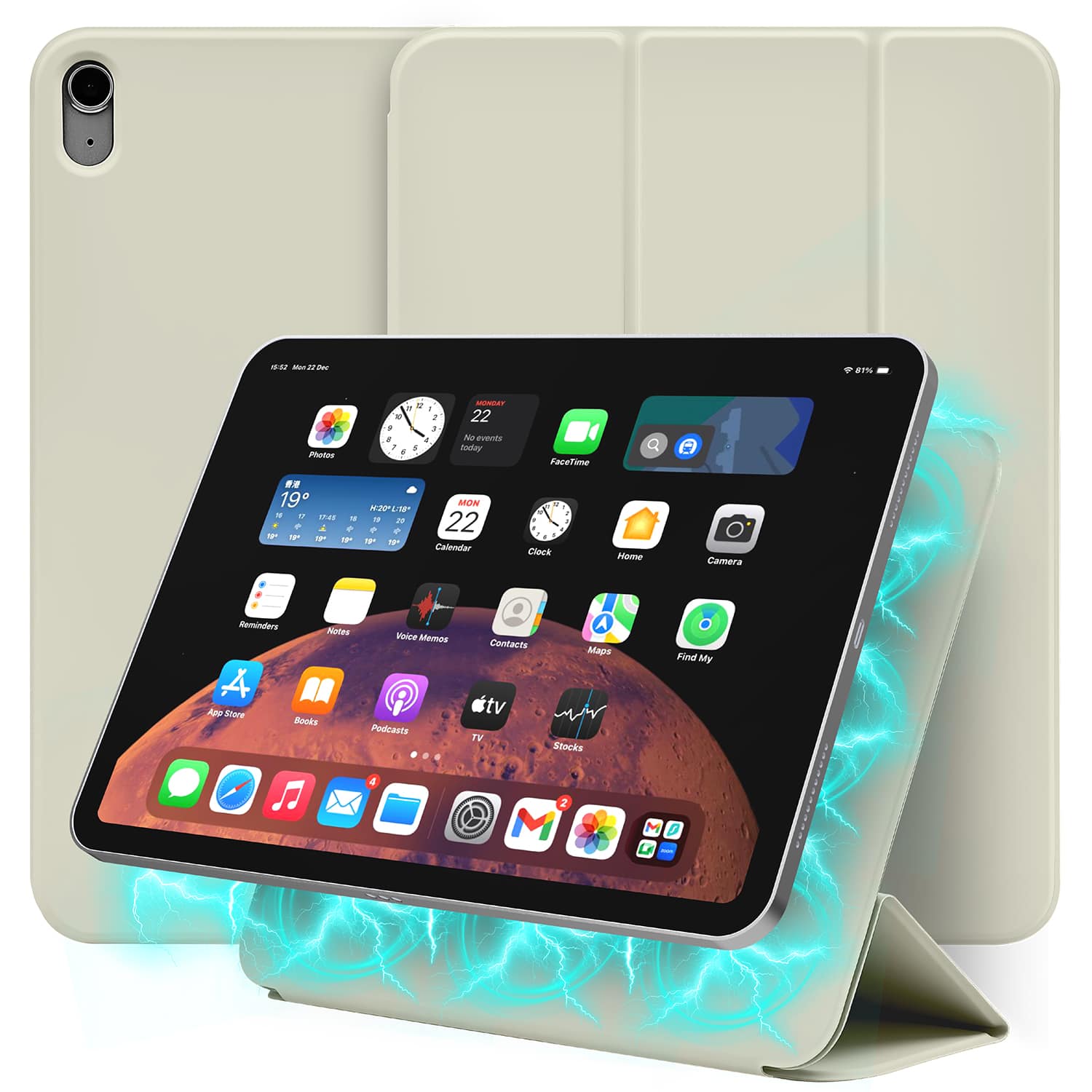 Vena - For Apple iPad Air 11 Inch Case, iPad Air M3 Case, iPad Air 5th Generation Case, Detachable Magnetic iPad Case, Cream - Cream White