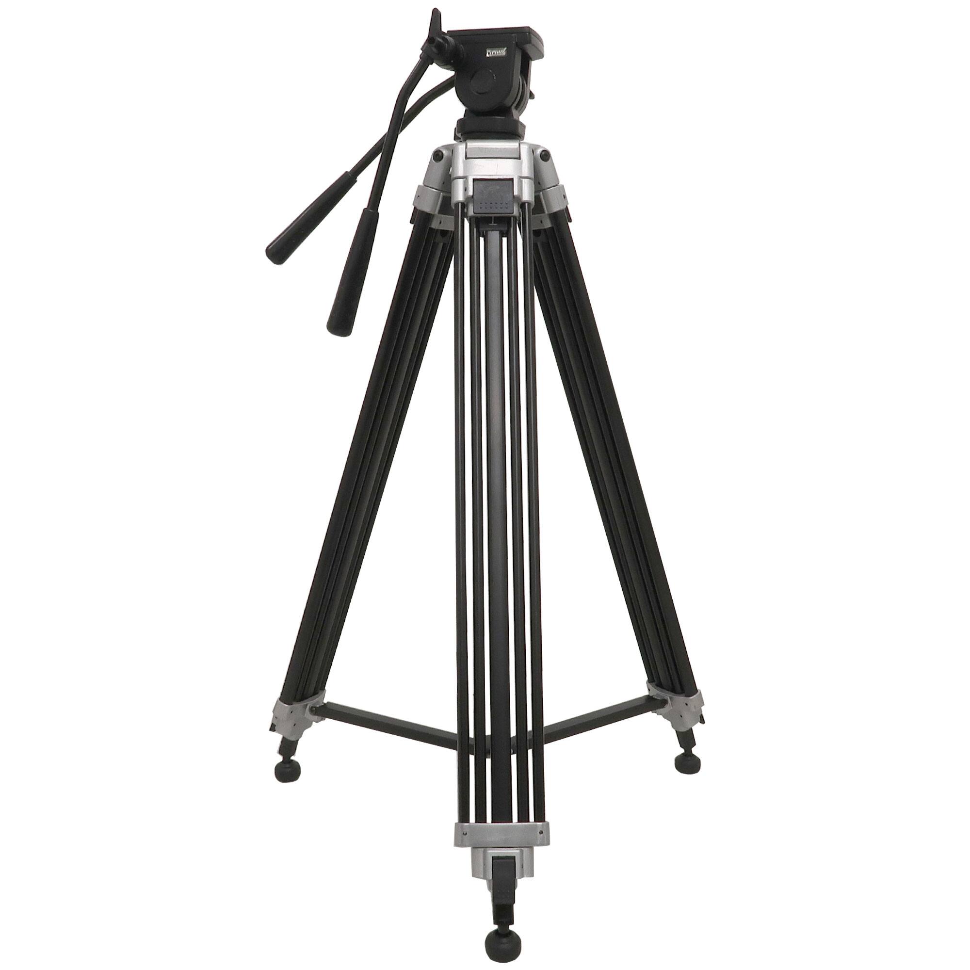 Alt View 2. Vivitar - 75" Aluminum Alloy Tripod  Twin Handle - Head 360° Panning - 17lbs Load Capacity with Protective Carry Case - Black.