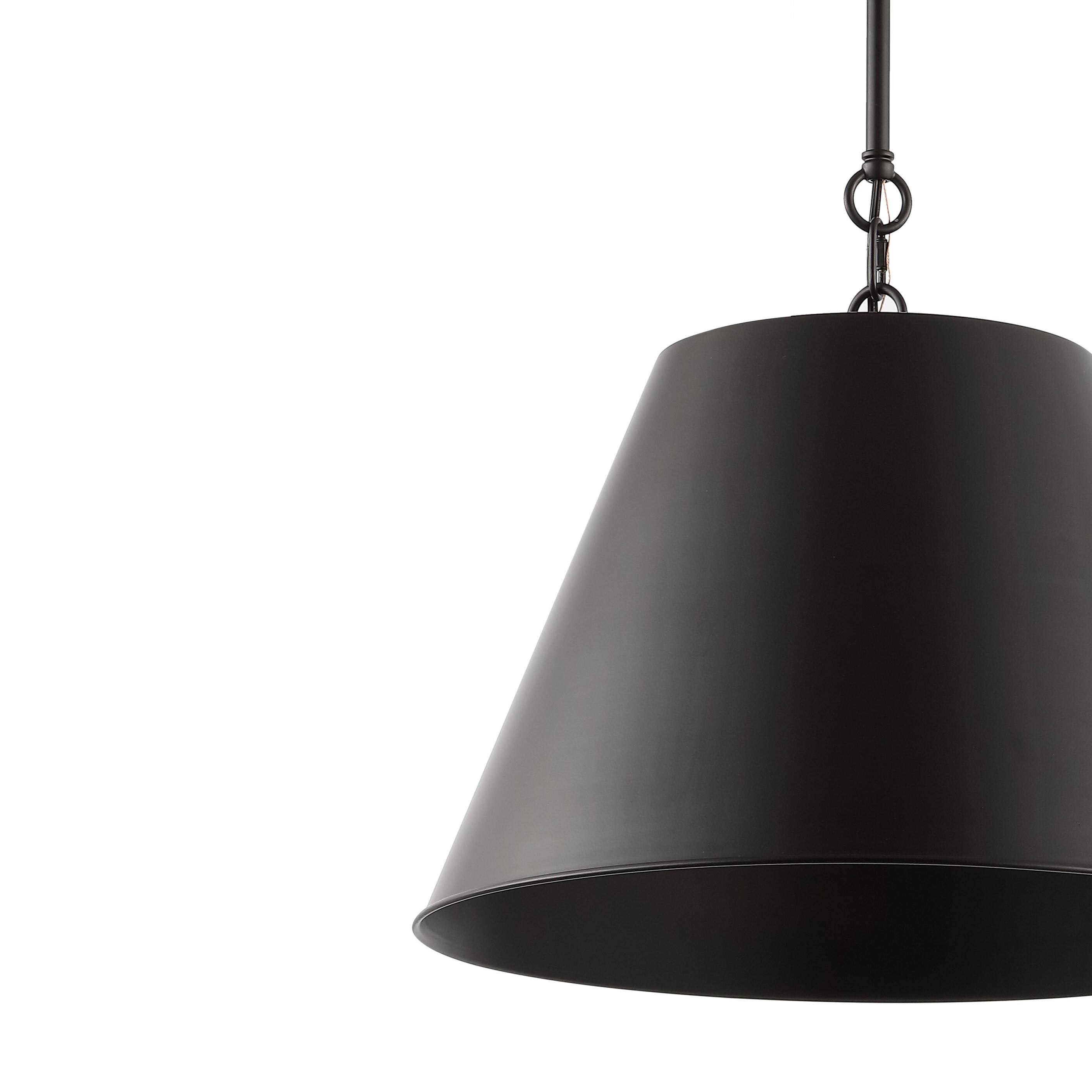 Alt View 3. Jonathan Y - Harper 17.88" 1-Light Industrial Farmhouse Iron LED Pendant, Oil Rubbed Bronze - Oil Rubbed Bronze.