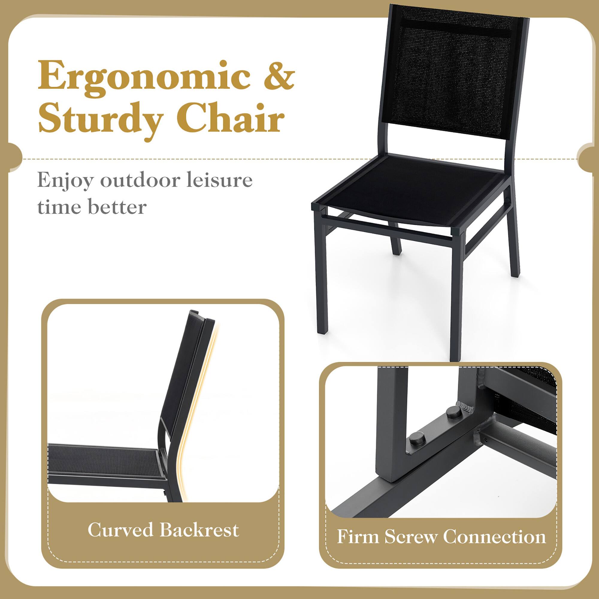 Ergonomic & Sturdy Chair

Enjoy outdoor leisure time better

Curved Backrest

Firm Screw Connection
