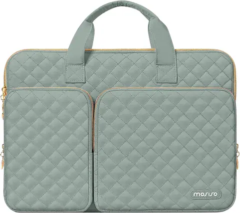 Front. mosiso - 360 Protective Laptop Sleeve 15-16 Inch Laptop Case with Handle for MacBook Pro 16 M5 M4 M3 M2 M1 HP Acer Dell Lenovo - Ice Blue.
