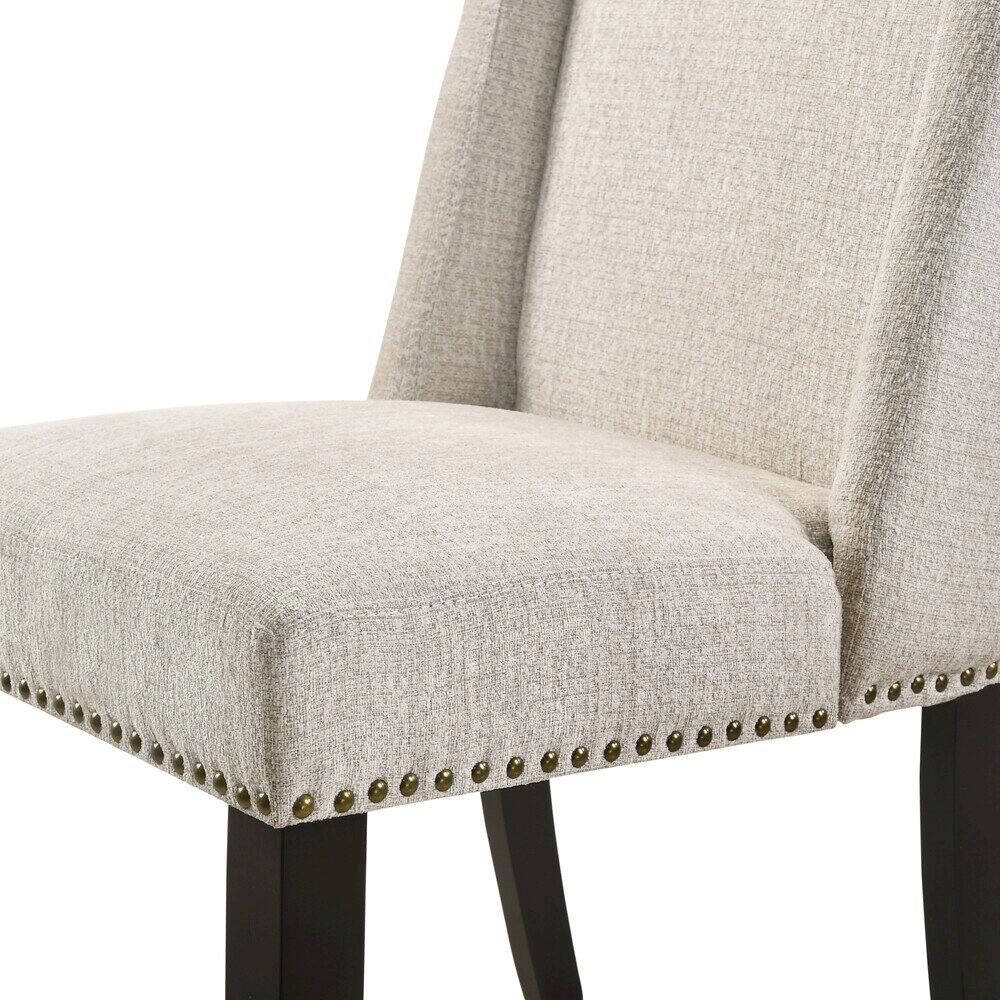 Alt View 1. Carolina Chair & Table - Alden Wood Top 36" Round Dining Table and 4 Laurant Upholstered Dining Chairs - Elm, Black.
