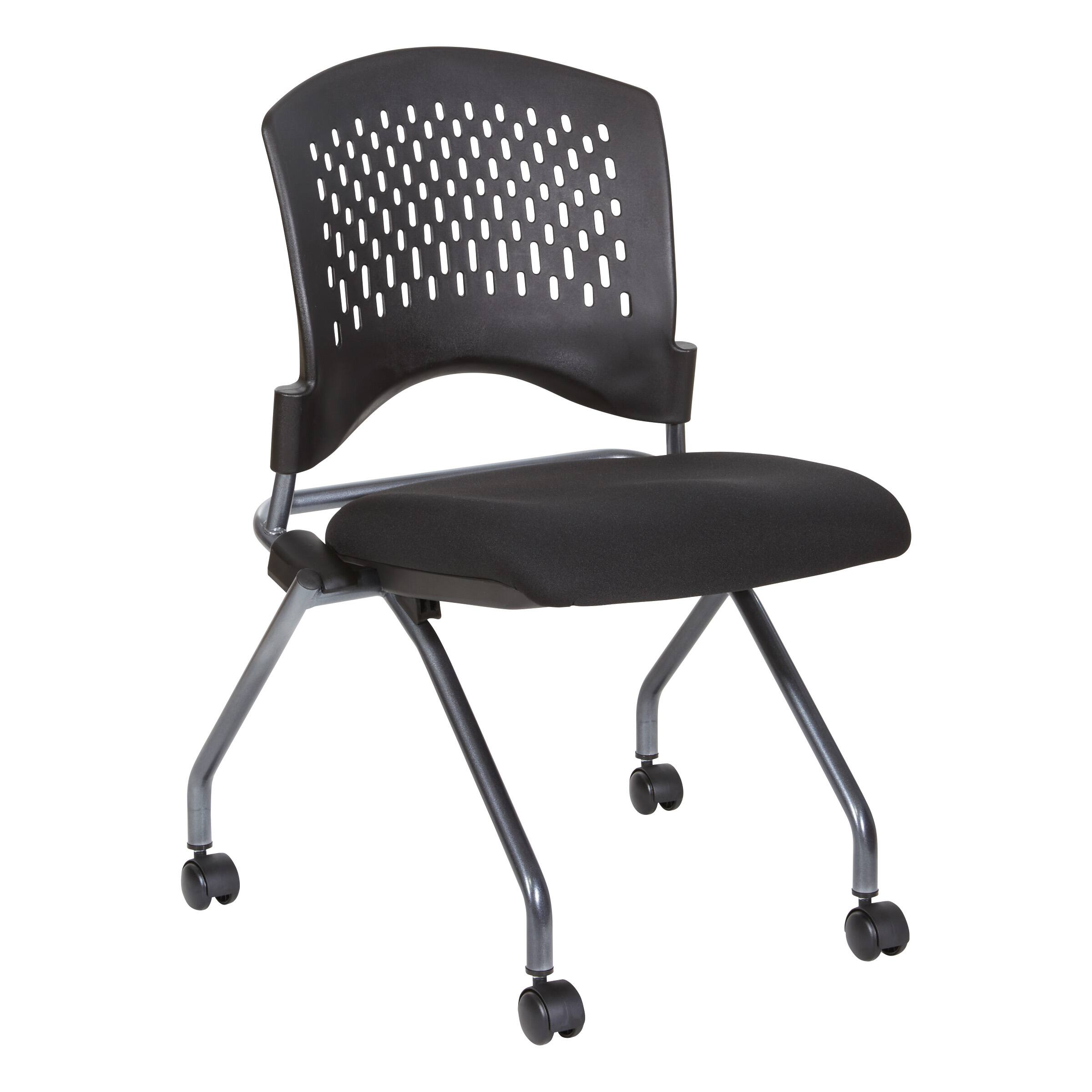 Angle. Office Star Products - Soft-Flex Frame™ Folding/Nesting 2 Pack Office Visitor Chair - Coal.