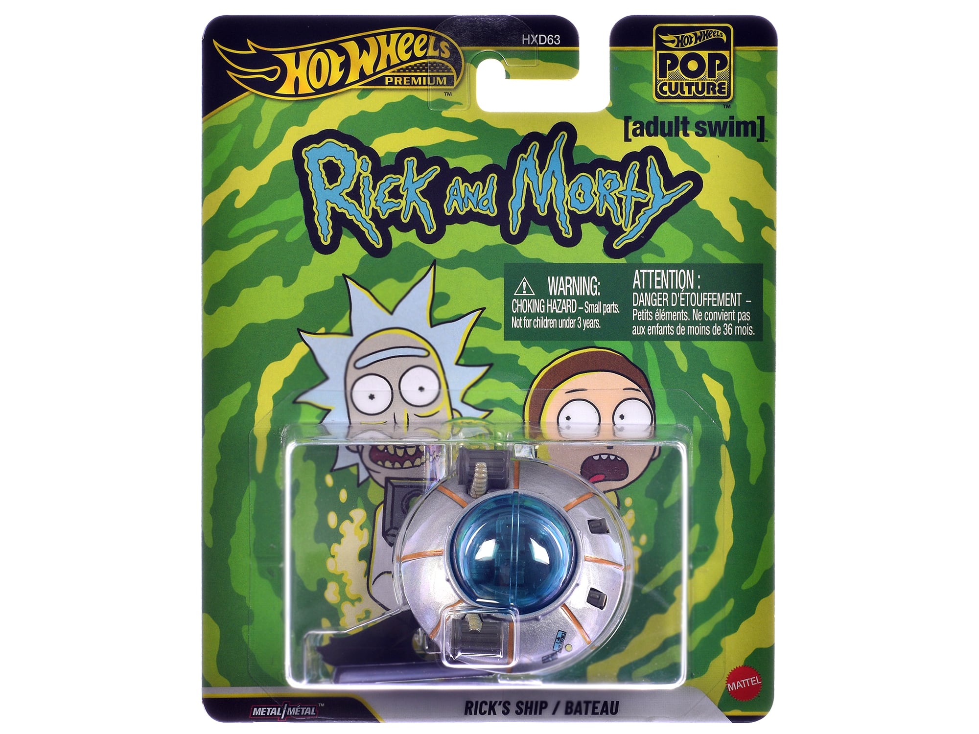 Rick's Ship "Rick and Morty" (2013-Current) TV Series "Pop Culture" Series Diecast Model Car by Hot Wheels - Silver