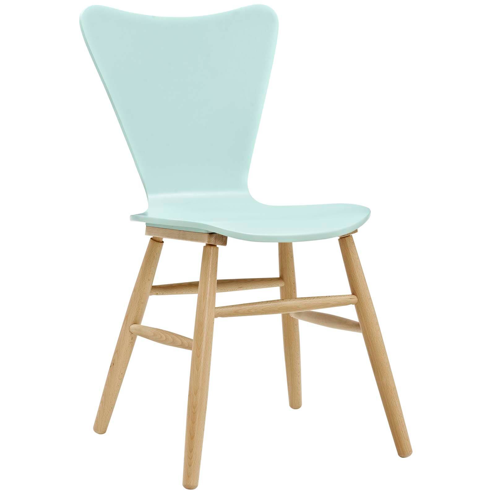 Angle. Modway - Cascade Wood Dining Chair by Modway - Light Blue.
