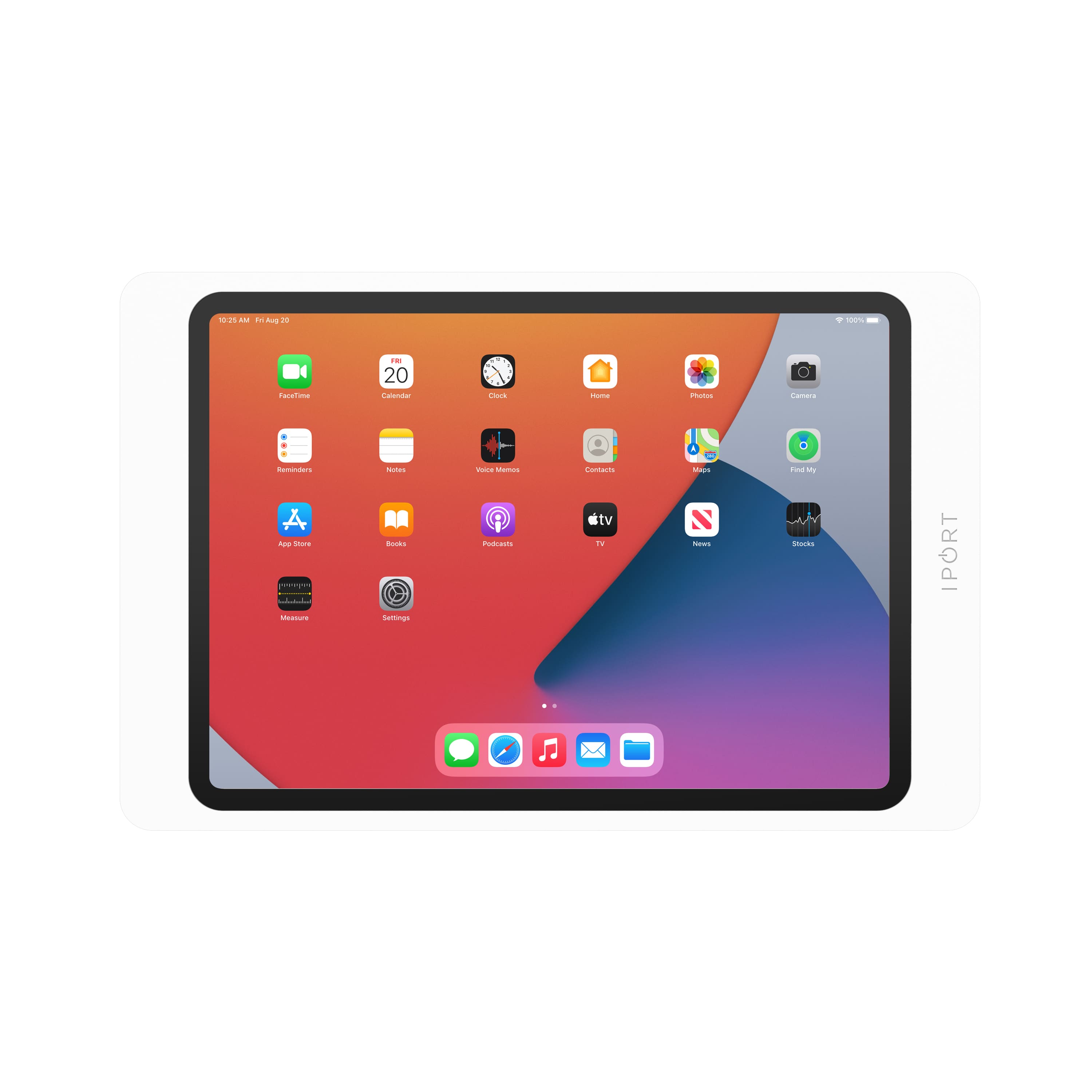 Angle. iPort - SURFACE MOUNT - SYSTEM FOR APPLE IPAD AIR 10.9" (5th Gen), IPAD PRO 11" (4th Gen) (Each) - White.