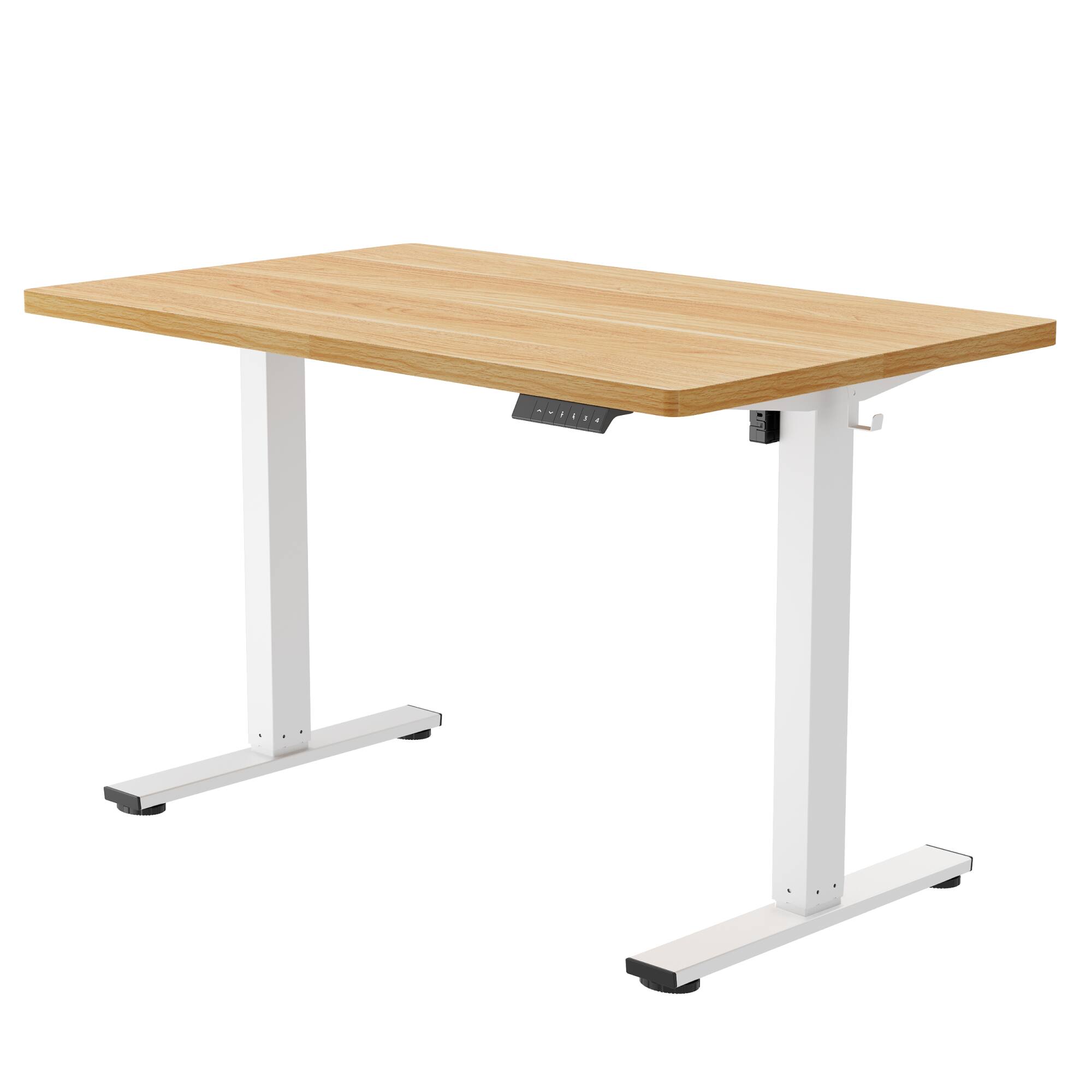 Angle. FlexiSpot - FlexiSpot E2 48''W x 30''D Electric Adjustable Standing Desk Chipboard, Maple/White - Maple.
