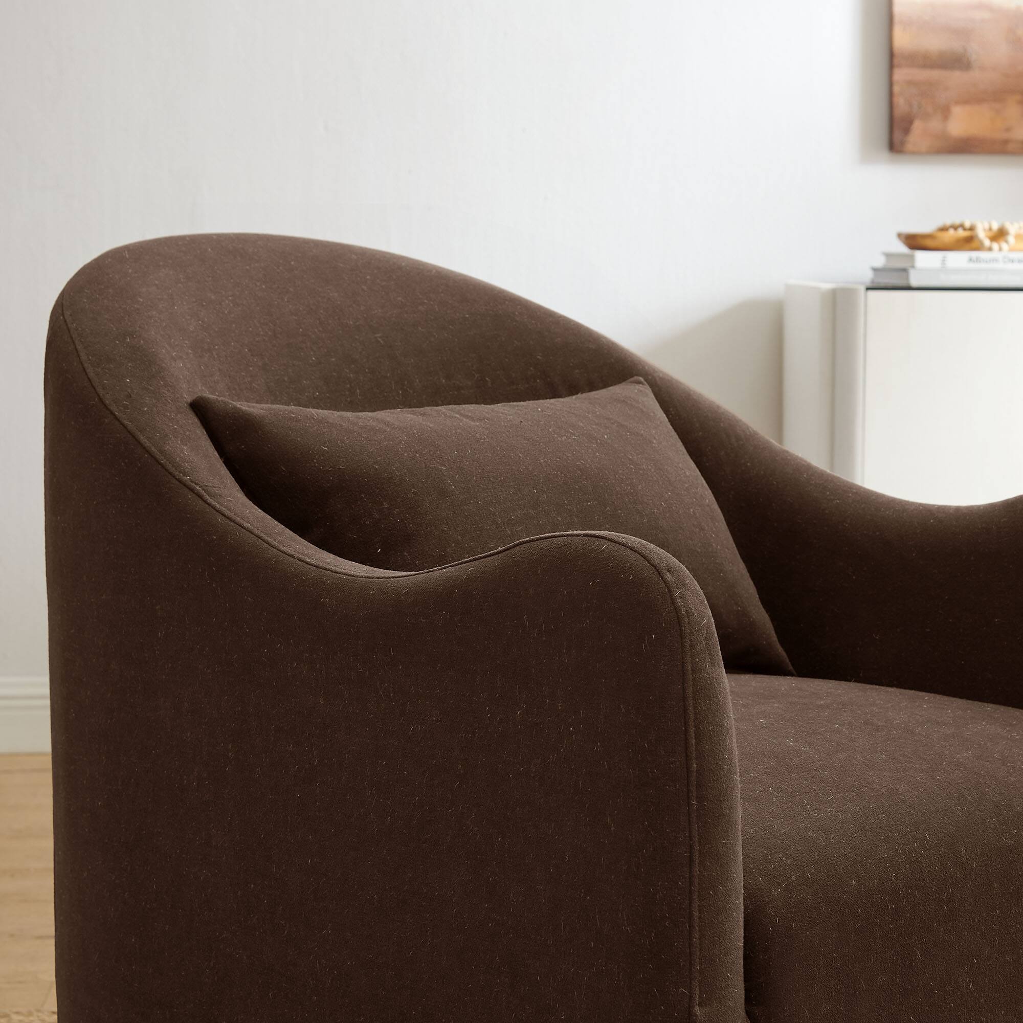 Alt View 1. Modway - Bardot Slipcovered Linen Blend Accent Chair by Modway - Cocoa.
