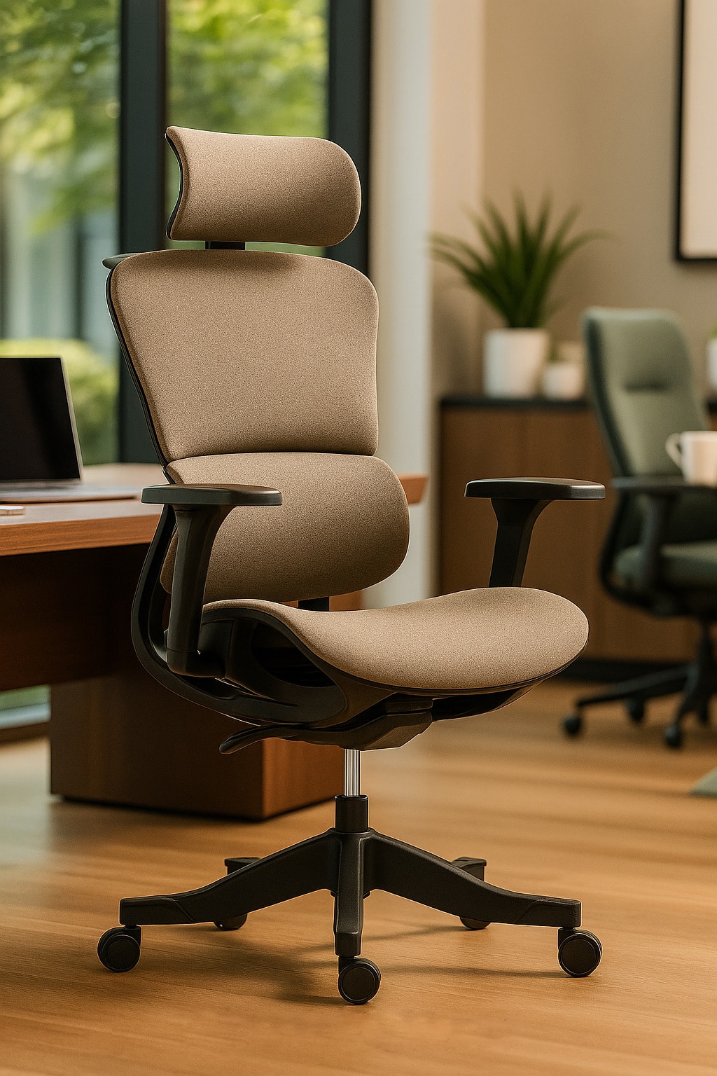 Front. GOODSILO - Ergonomic High Back Mesh Office Chair with Adjustable Lumbar Support - Brown.