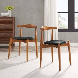 Stalwart Dining Side Chairs Set of 2 by Modway - Dark Walnut Black