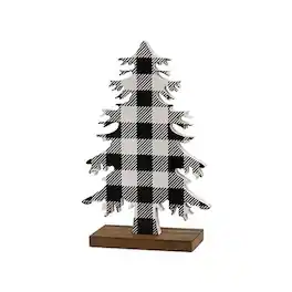 BreeBe - *Black & White Buffalo Check Wood Tree Small - Black, White