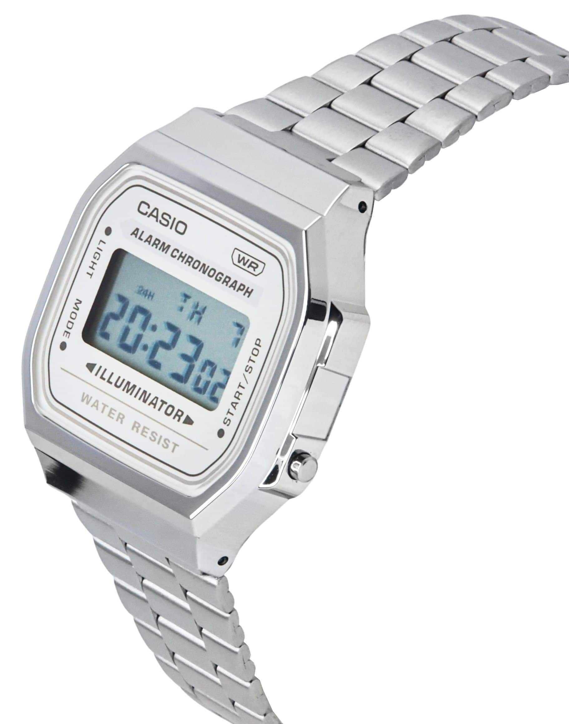 Casio Vintage Digital Quartz A168WA 8 Stainless Steel Bracelet