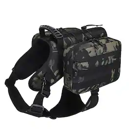 Live At Space - Dog Backpack For Medium To Large Dogs Saddle Bag Wear Hiking Harness With Side Pockets Walking Running l Xl Red