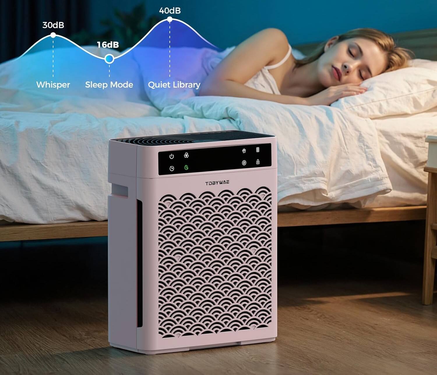 40dB  
30dB  
16dB  
Whisper  
Sleep Mode  
Quiet Library  
TDAYWAE