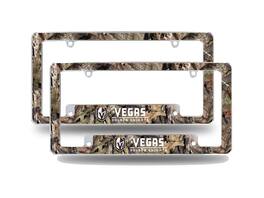 Rico Industries - Las Vegas Golden Knights Chrome Metal (Set of 2) License Plate Frames with Mossy Oak Camouflaged Camo Design - Multi