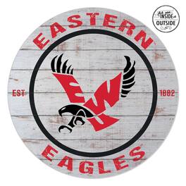 Jardine - Eastern Washington Eagles 20'' x 20'' Indoor/Outdoor Weathered Circle Sign - White