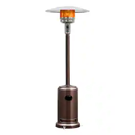 Costway - 50000 BTU Propane Patio Heater Standing Steel W/ Wheels - Brown