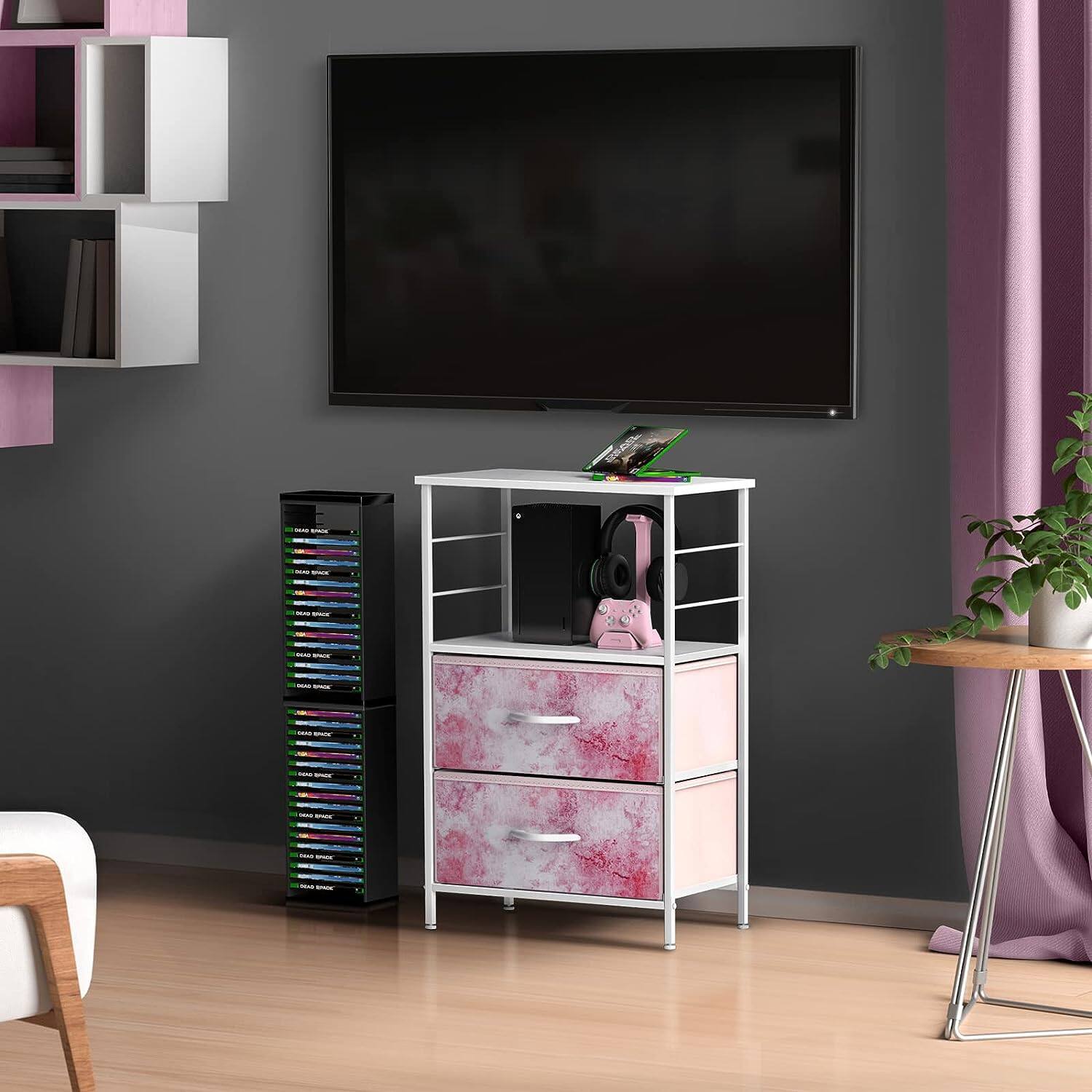 Alt View 5. Sorbus - Sorbus Nightstand Dresser with 2 Faux Wood Drawers, Bedside Table Chest with Storage, Bedroom, & Dorm Furniture - Pink Tie-Dye.