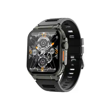 Front. Stock Preferred - A70 Smart Watch – 2" IPS HD Touch Screen, 600 mAh Battery, Bluetooth Calling, Music Storage, IP68 Waterproof - Black.