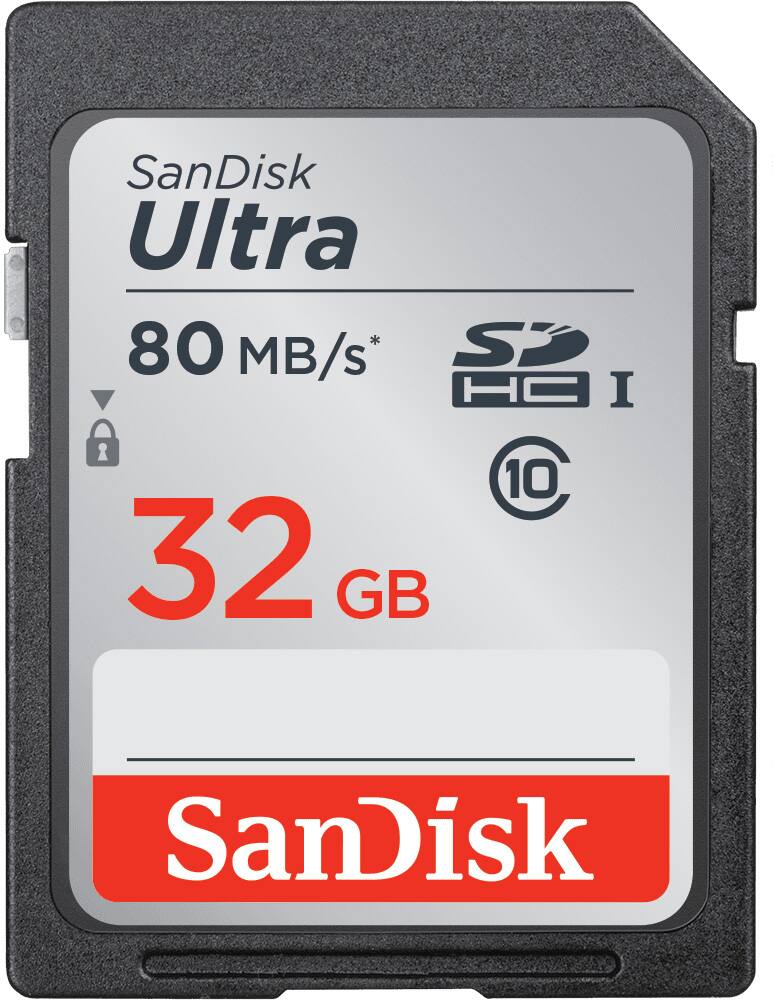 SanDisk Ultra 80 MB/s*  
32 GB  
SDHC I  
10