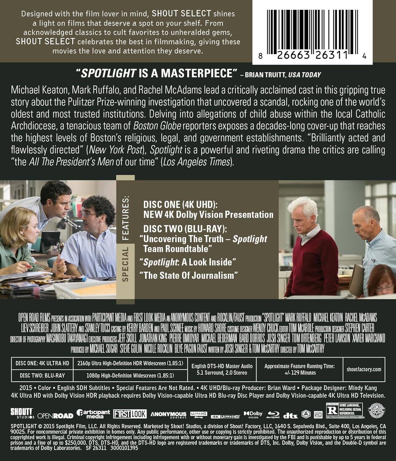 Alt View 1. Spotlight (10th Anniversary Edition)   - 4K Blu-Ray.