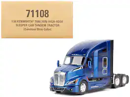 Kenworth T680 Truck Tractor Deep Cerulean Blue Metallic "Transport Series" 1/50 Diecast Model by Diecast Masters