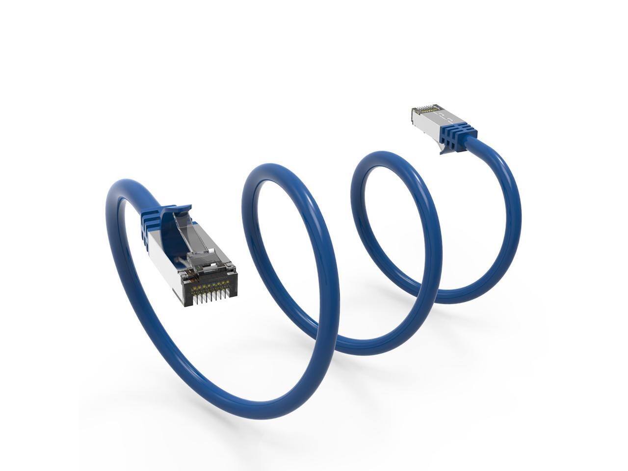 Alt View 2. Nippon Labs - Nippon Labs 60CAT8-1-26BU Cat8 Ethernet Cable 1ft Slim - Blue, 2GHz 40Gbps S/FTP Shielded Patch Cord.