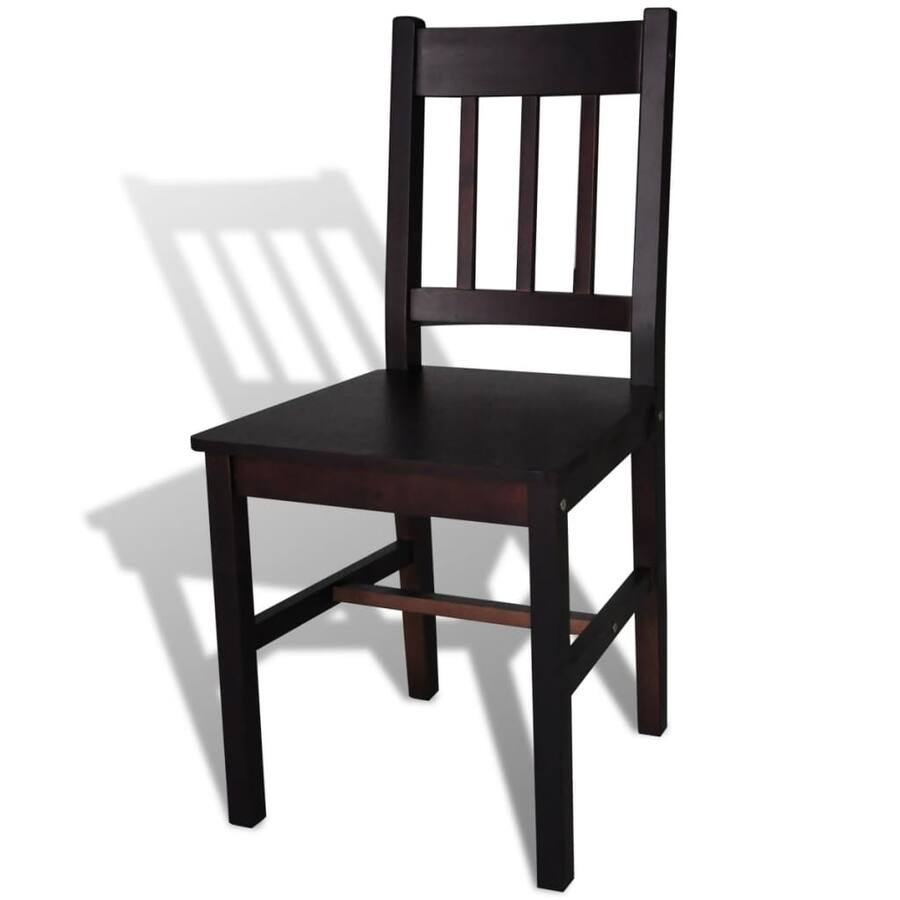 Fixed Rectangular Chair Boyel Living Indoor Rectangular Dining Chair Set of 4 Solid Pine Wood ...