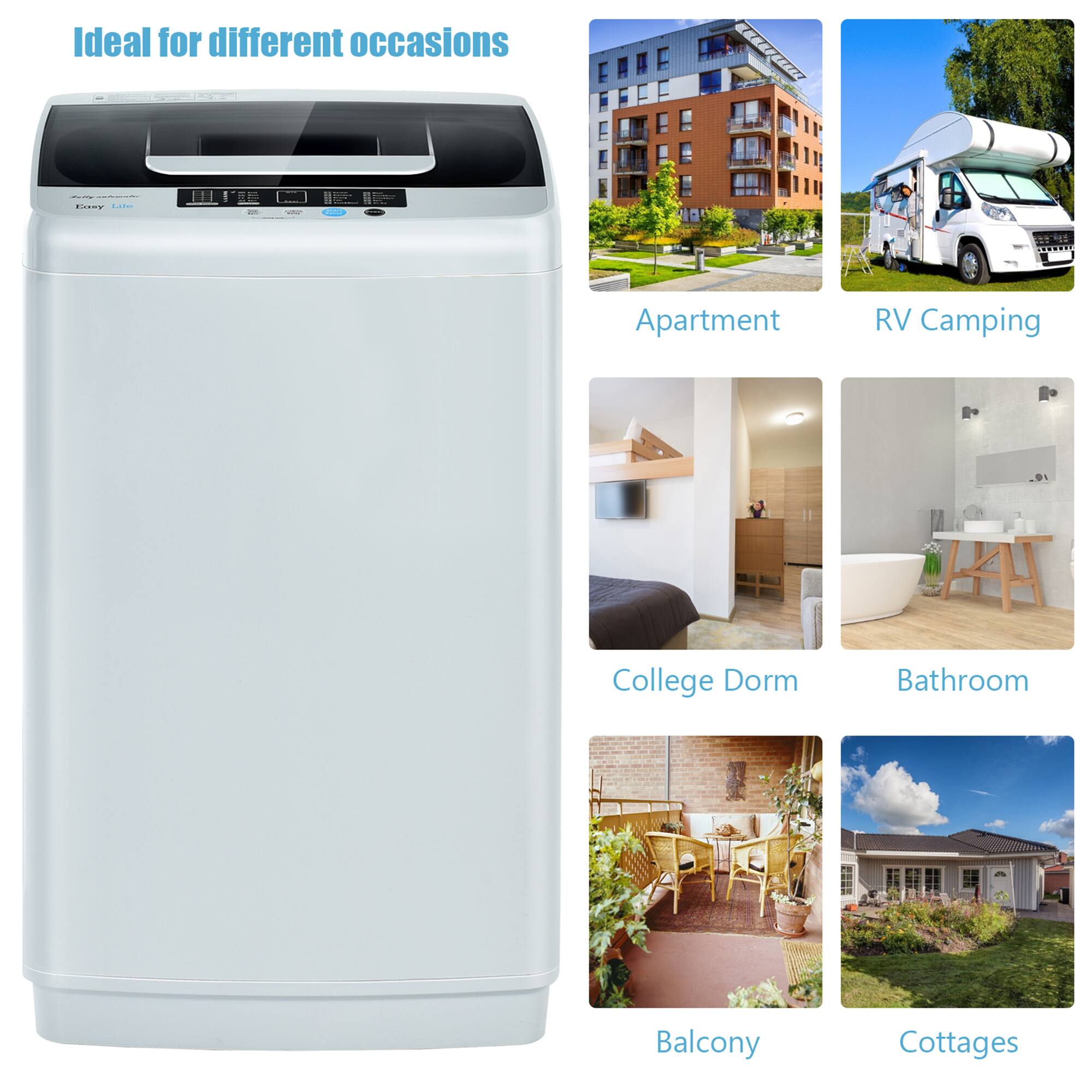 Ideal for different occasions

- Apartment
- RV Camping
- College Dorm
- Bathroom
- Balcony
- Cottages