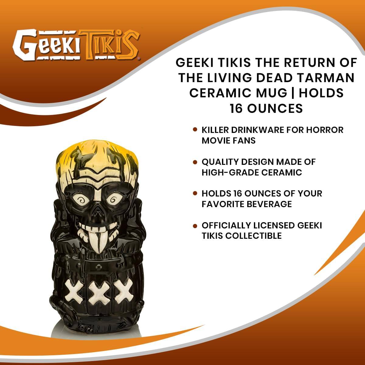 Geeki Tikis The Return of the Living Dead Tarmans Ceramic Mug | Holds 16 Ounces

- Killer Drinkware for Horror Movie Fans
- Quality Design Made of High-Grade Ceramic
- Holds 16 Ounces of Your Favorite Beverage
- Officially Licensed Geeki Tikis Collectible