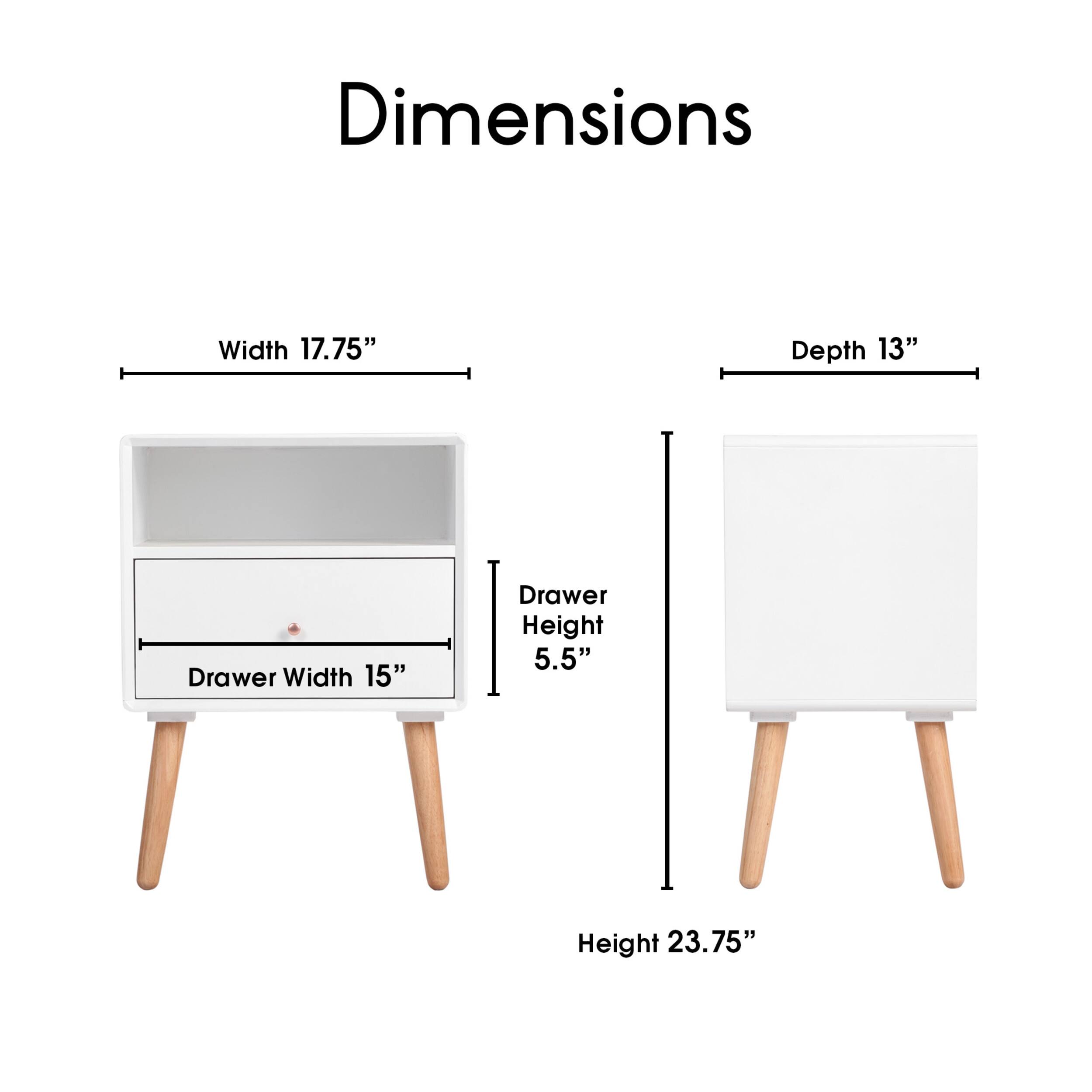 Left. Adore Decor - Lilou Side Table - White.