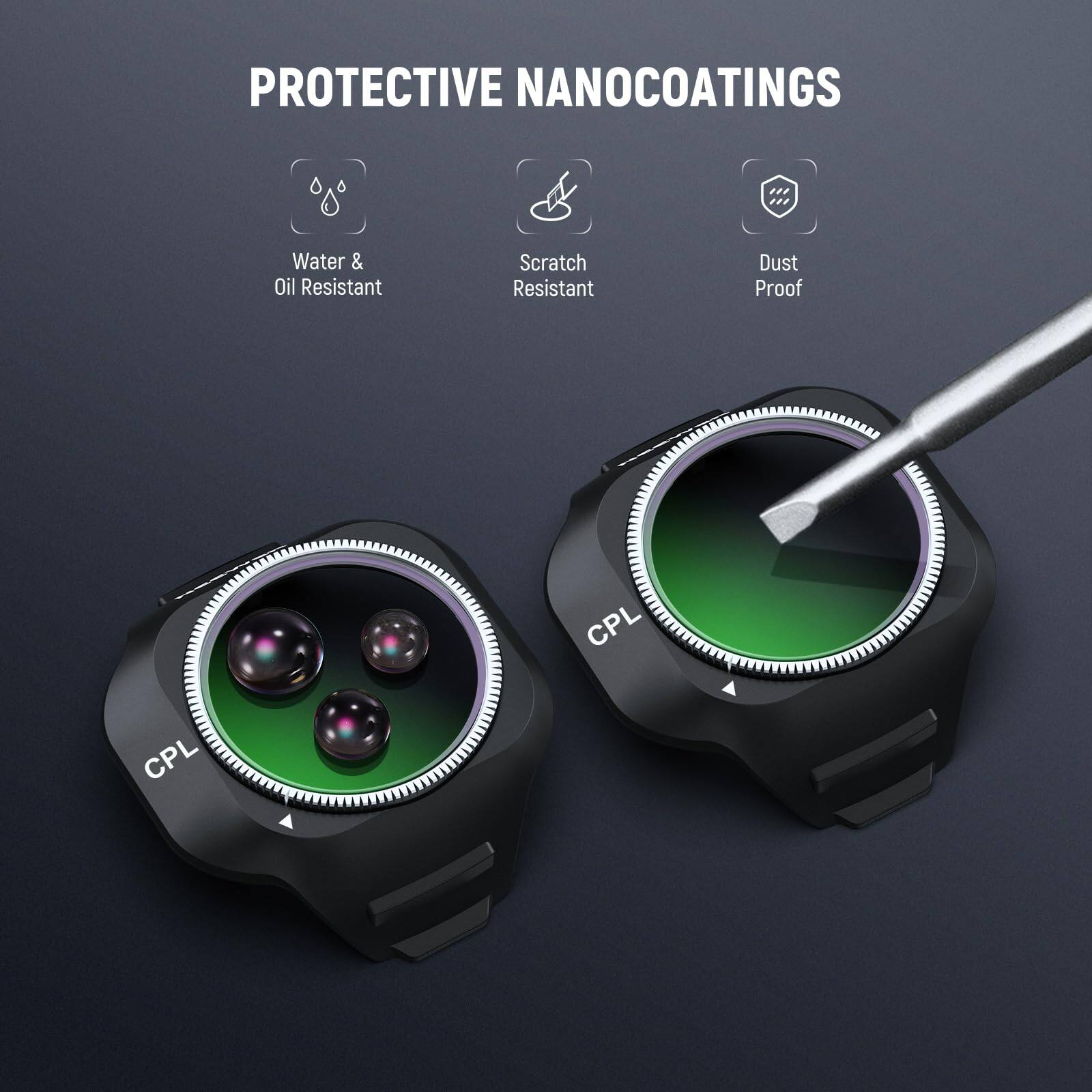 PROTECTIVE NANOCOATINGS

- Water & Oil Resistant
- Scratch Resistant
- Dust Proof

CPL CPL